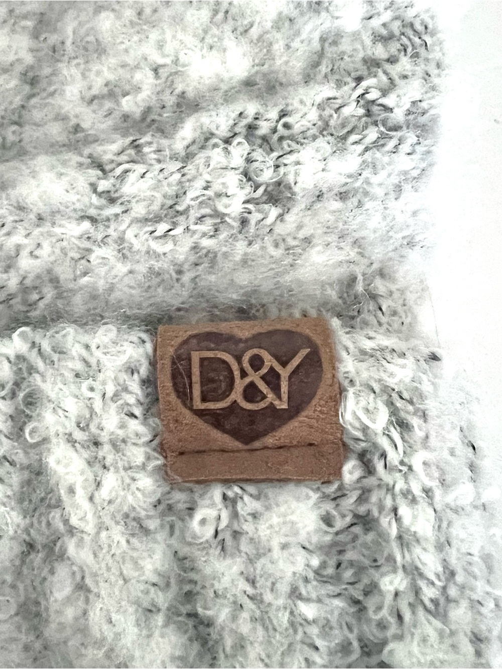 D&Y Light Gray Knit Beanie with Faux Fur Pom - Picture 3 of 7